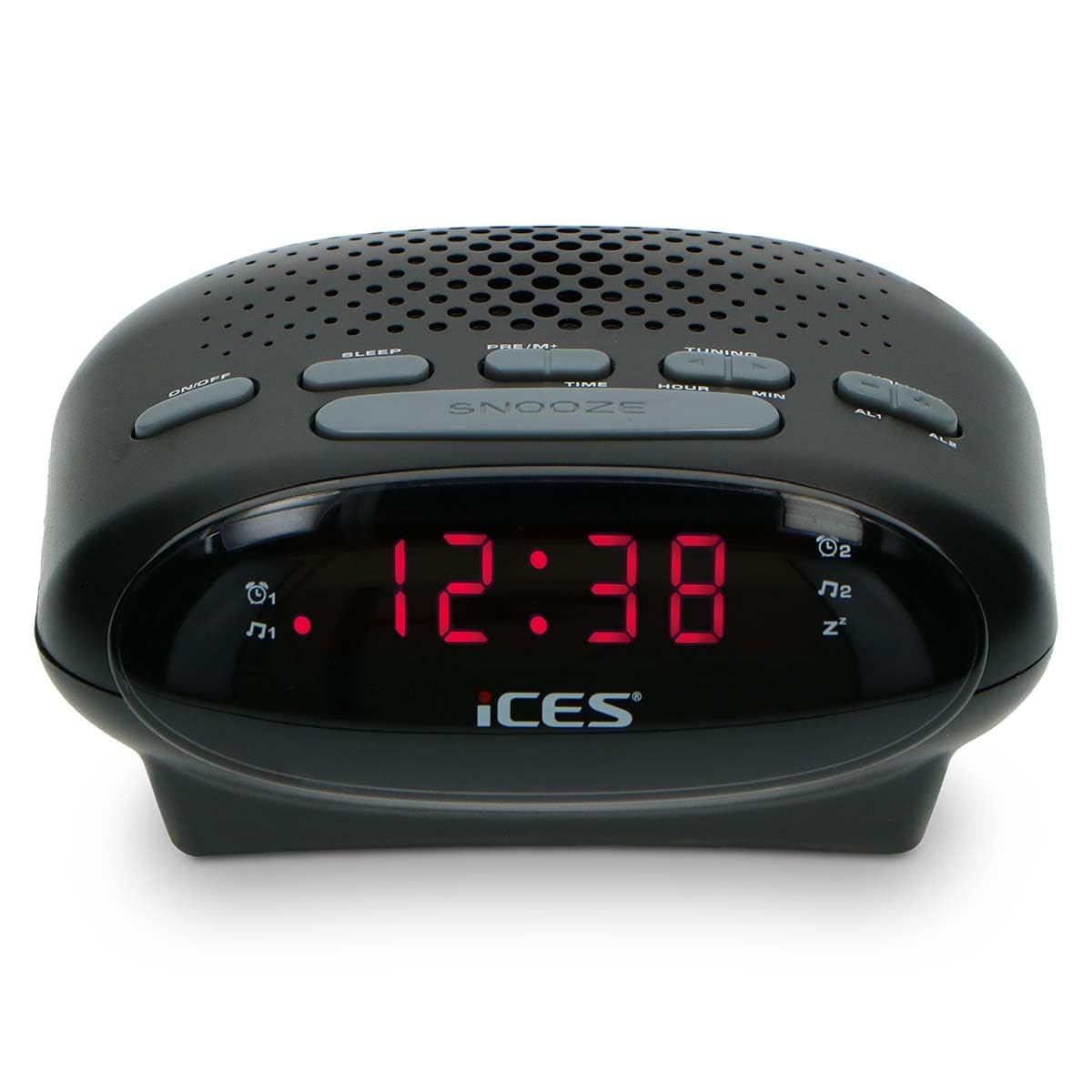 Ices ICR-210 Nero Radiosveglia FM PLL Design Moderno