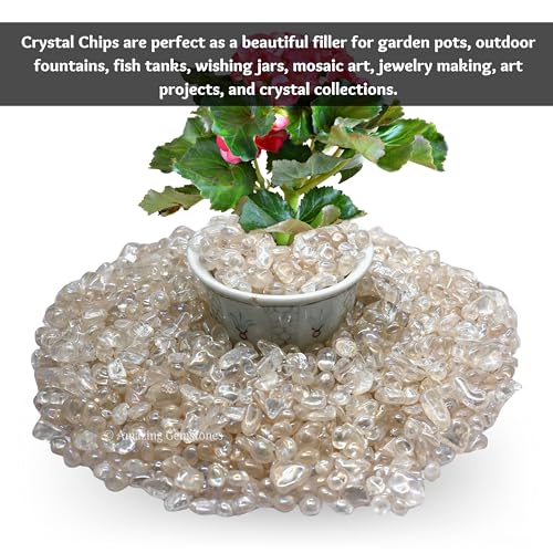 Image of Amazing Gemstone Angel Aura Quartz Crystal Chips Aquarium Gravel Rocks - Bulk Fish Tank Gravel, Small Tumbled Stone Chips and Tiny Crystals for Decoration (Natural AAA Grade) (1000+ Carat Chips)