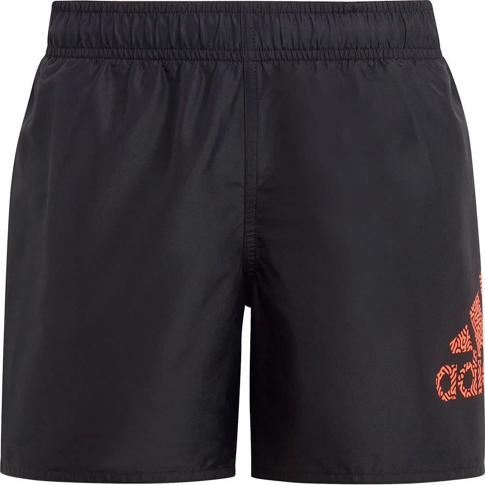 adidas Boy's Logo CLX Swim Shorts, Black/app Solar red, 5-6 Years