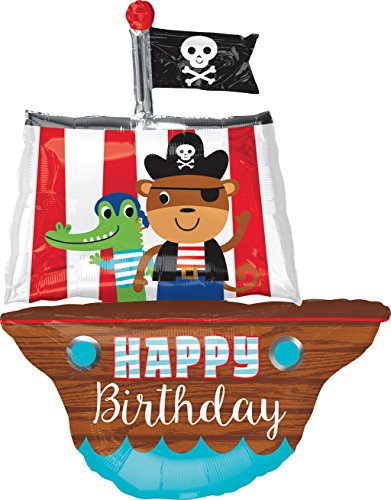 Preisvergleich Produktbild Amscan 3561001 Folienballon Piratenschiff - Happy Birthday