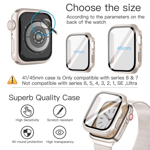 Mesh Loop Magnetic Band Compatible With Apple Watch 8/7 41Mm With Case, Stainless Steel Mesh Milanese, Adjustable And Comfortable #TOP4