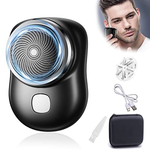 Mini Shaver Portable Electric Pocket Shave Micro Vibration Bass Motor USB Washable Facial Hair Remover Small Flexible Razors Compact Round Shaving