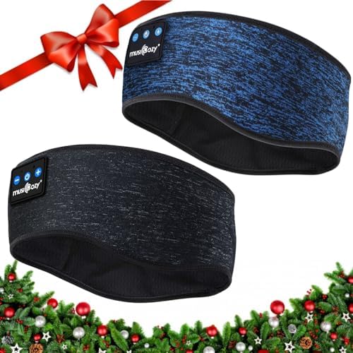MUSICOZY Sleep Headphones Bluetooth Headband, Wireless Music Sleeping Headphones Sleep Mask Earbuds IPX6 Waterproof with Mic for Side Sleepers Workout Running Insomnia Travel Yoga, Pack of 2 MUSICOZY Sleep Headphones Bluetooth Headband, Wireless Music Sleeping Headphones Sleep Mask Earbuds IPX6 Waterproof with Mic for Side Sleepers Workout Running Insomnia Travel Yoga, Pack of 2