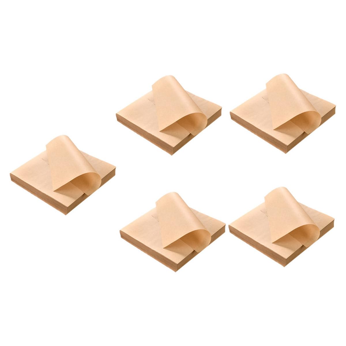 Tofficu Papel Kraft para Hornear 20X20 CM, 40g Resistente al Calor, 500 Hojas Desechables para Freidora de Aire y Snacks en Cocina
