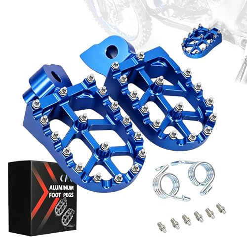 Image of JFG RACING Dirt Bike Foot Pegs,CNC Motorcycle Rest Pedal Footpegs for YZ65 18-26 /YZ85 02-26 /YZ125 97-26 /YZ250 98-26 /YZ250F 01-22 /WR250F 01-24 /YZ450F 03-22 /WR450F 03-26 /YZ125X YZ250X YZ250FX-Blue