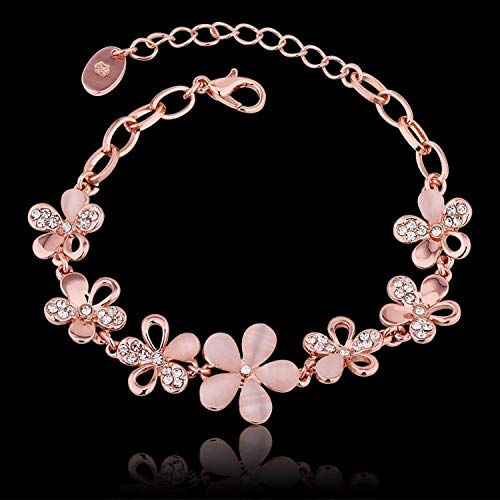 Image of Shining Diva Fashion Crystal Collection Gold Plated Jewellery Set for Women (Rose Gold)(rrsdcmb280 8306b 9580er)
