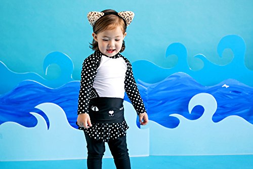 Image of VAENAIT BABY Girls Rash Guard Swimsuit UPF 50+ Long Sleeve Toddler Bathing Suit Ribbon Stawberry Floral Fruit for 2~8Years
