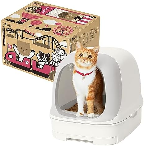 [Amazon.co.jp Limited] Smiley Box Nyan Tomo Clean Toilet Set (Approx. 1 Month Supply with Chip and Seat), Dome Type, Cool White (Limited Color)
