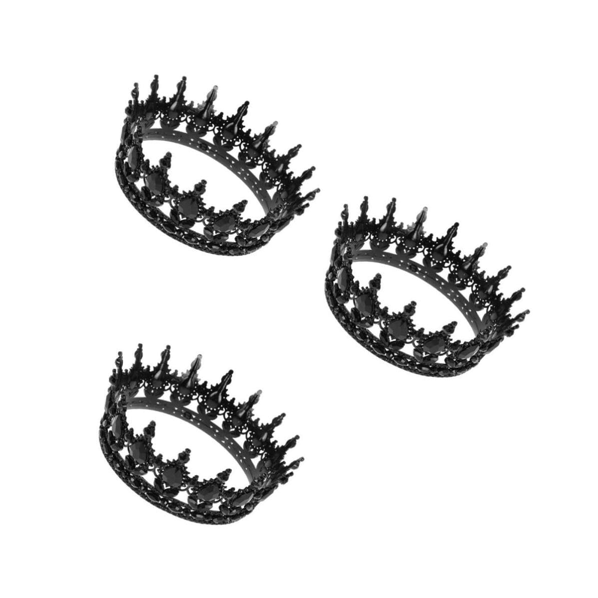 Healeved 3 Piezas Tiaras Barrocas de Novia para Boda, Adorno Vintage Negro