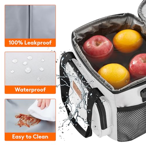 Image of Lifewit Medium Lunch Bag, Insulated Lunch Box, Soft Cooler Cooling Tote for Adult Men Women, Sliver Gray 12-Can (9L)