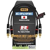 1.5 Foot RCA Cable Pair - Made with Canare L-4E6S, Star Quad, Audio Interconnect Cable and Neutrik-Rean NYS Gold RCA Connectors – Directional Design - CUSTOM MADE By WORLDS BEST CABLES