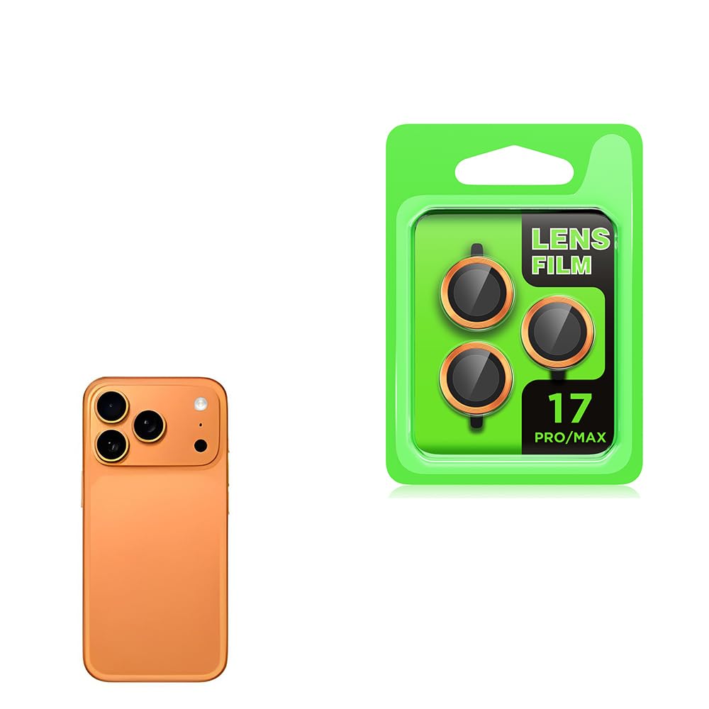 Zore Apple iPhone 17 Pro ve 17 Pro Max Zore CL-07 Kamera Lens Koruyucu Turuncu