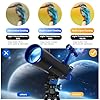 Dianfan Telescope for Adults Astronomy, 80mm Aperture 500mm Telescope for Kids & Beginners, Compact and Portable Refractor Travel Telescopes with Tripod, Phone Adapter, Stickers and Backpack