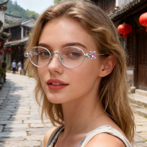 Bling Rhinestone Sunglasses For Women Oval Sunglasses Fashion Trendy Diamond Sun Glasses UV400 Fashion Metal Eyewear2