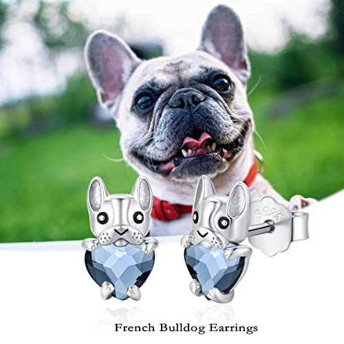 Image of 925 Sterling Silver Dog Earrings Cute Animal Puppy Stud Earrings Dog Jewelry Gifts for Women Girls Pet Lover Hypoallergenic Earrings for Sensitive Ears