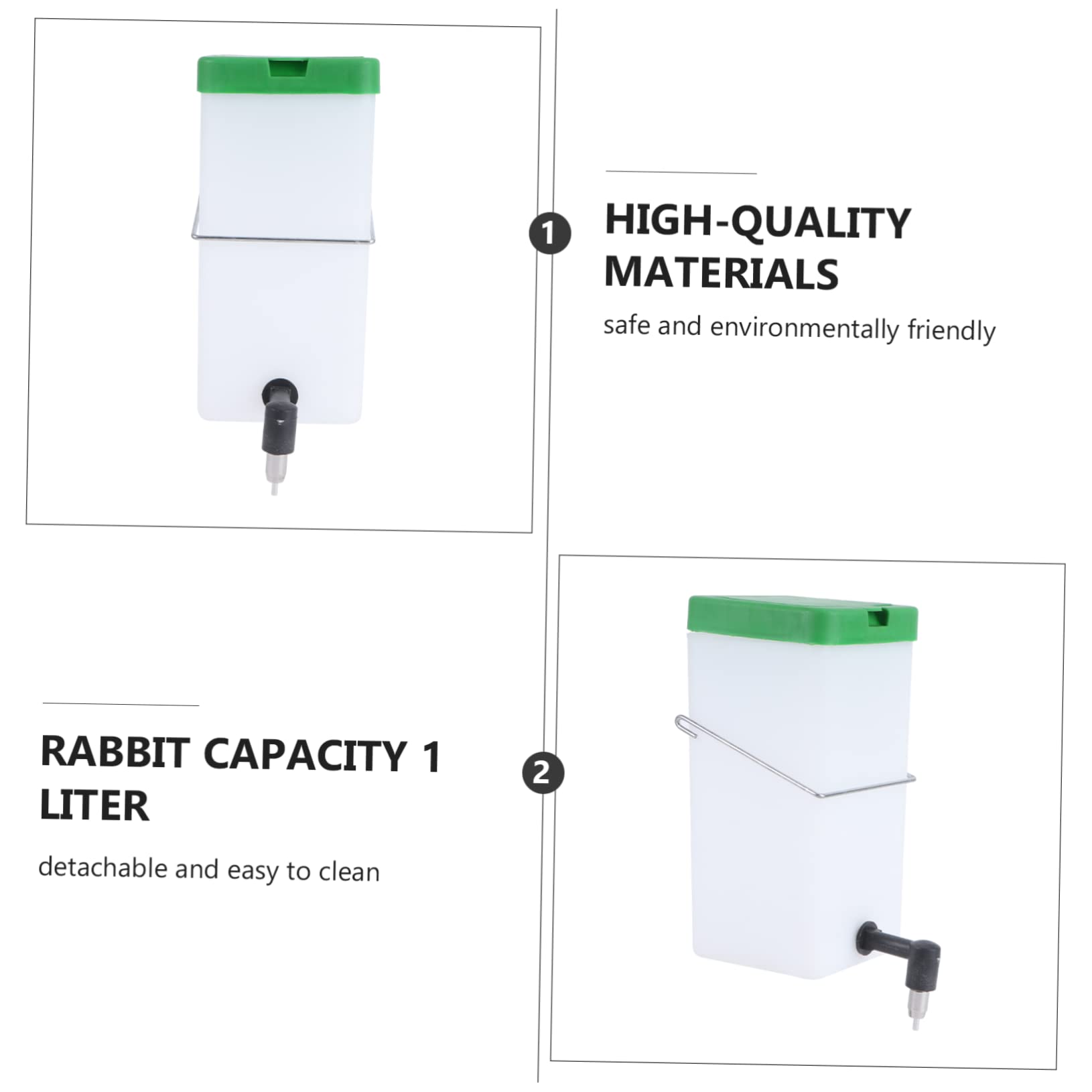 BESPORTBLE 3pezzi Distributore Automatico Per Conigli Abbeveratoio Plastica Per Animali Domestici Facile Da Installare e Utilizzare Adatto Per Tutti Tipi Di Ambienti