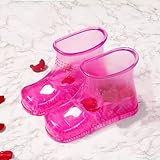 WMHYLYH Movable Foot Soaker, Portable Feet Soaking Tub Massage Foot Bath Shoes, Bath Massager Basin Pedicure Feet Spa Shoes for Thermal Massage to Promote Blood Circulation (Large High, Red)