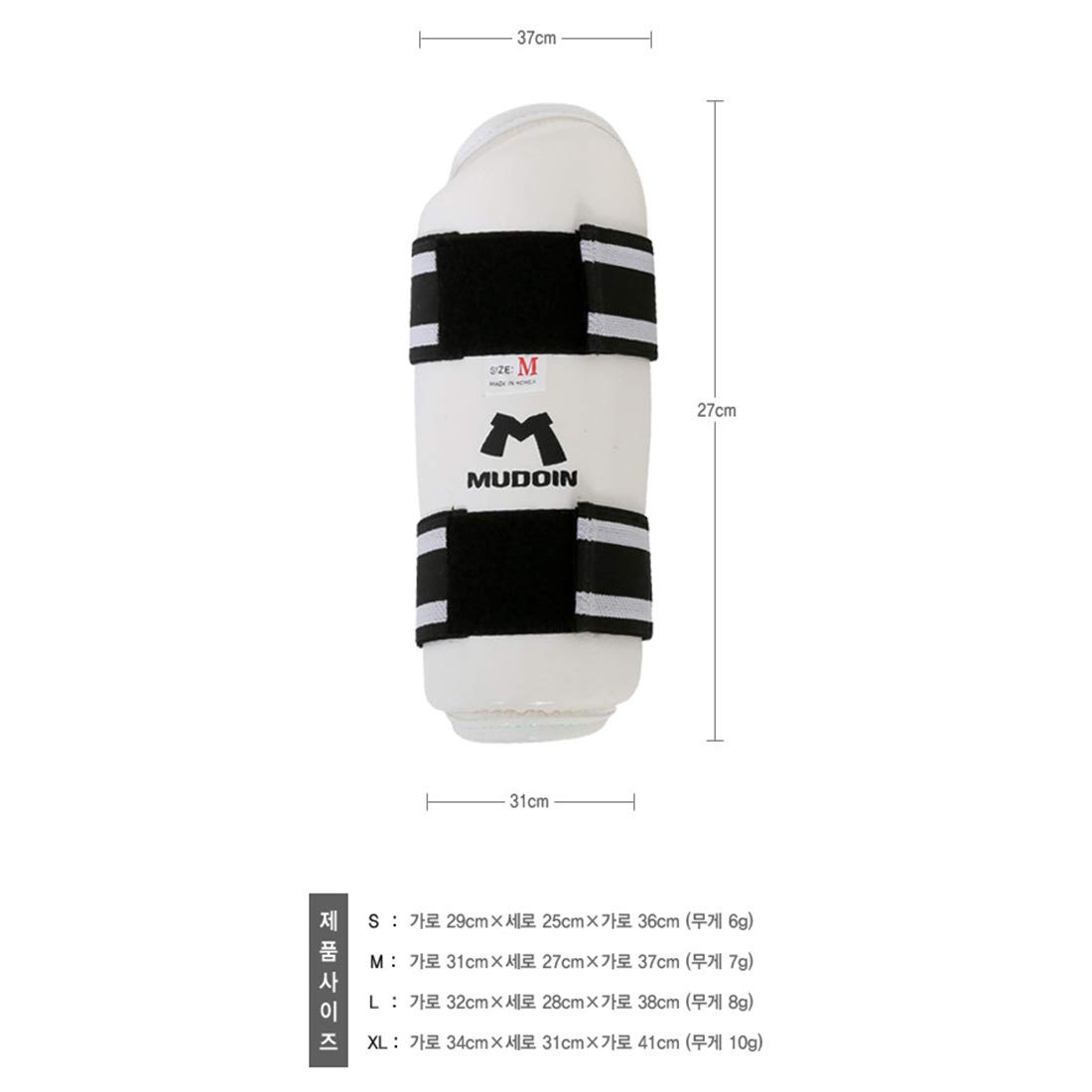 Mudoin Korea Taekwondo Forearm Protector Guard Martial Arts MMA UFC Karate Kickboxing Gym School Academy Training Match (M(31x27x37cm)(1.02x0.89x1.21))