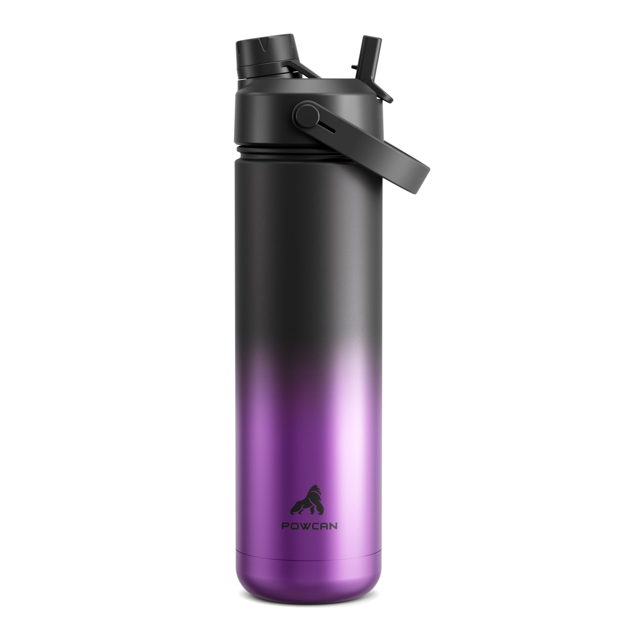 POWCAN 26 oz Insulated Water Bottle with 2-in-1 Straw and Spout Lid, Keep Cold 24H, Leak-Proof, Fits in Car Cup Holder, Stainless Steel Water Bottle for Sports, Travel, Gym, Gift, and School (Jocker)