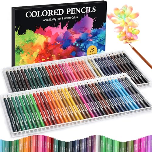 COOL BANK 72 Buntstifte Set, Buntstifte für Erwachsene & Malbücher mit weichem ölbasiertem Kern, Farbstifte Set zum Skizzieren, Blending & Layering, Art Supplies für Teenager, Anfänger & Künstler*