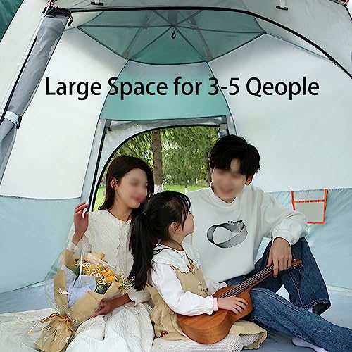 Carpa para camping 3-5 personas pop up impermeable verde miniatura 3