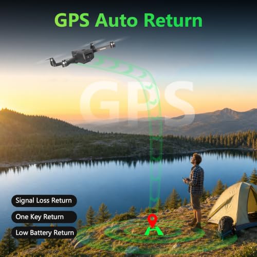 Image of GPS Drone with EIS 4K Camera, 4.5 inch FPV Screen, 5GHz Transmission Foldable Drone with Brushless Motor, Auto Return Follow Me, Gesture Control, Al Track&Orbit Mode for Adults /Kids /Beginners, Under 249g