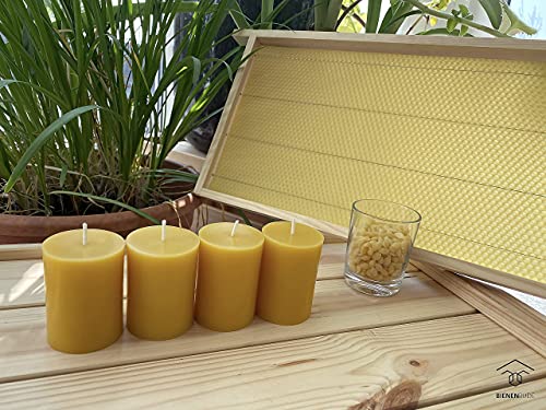 BienenBude I Bienenwachskerzen I 4 Stück 6 x 4 cm I Handgefertigte Stumpenkerzen I Direkt vom Imker – Bild 2