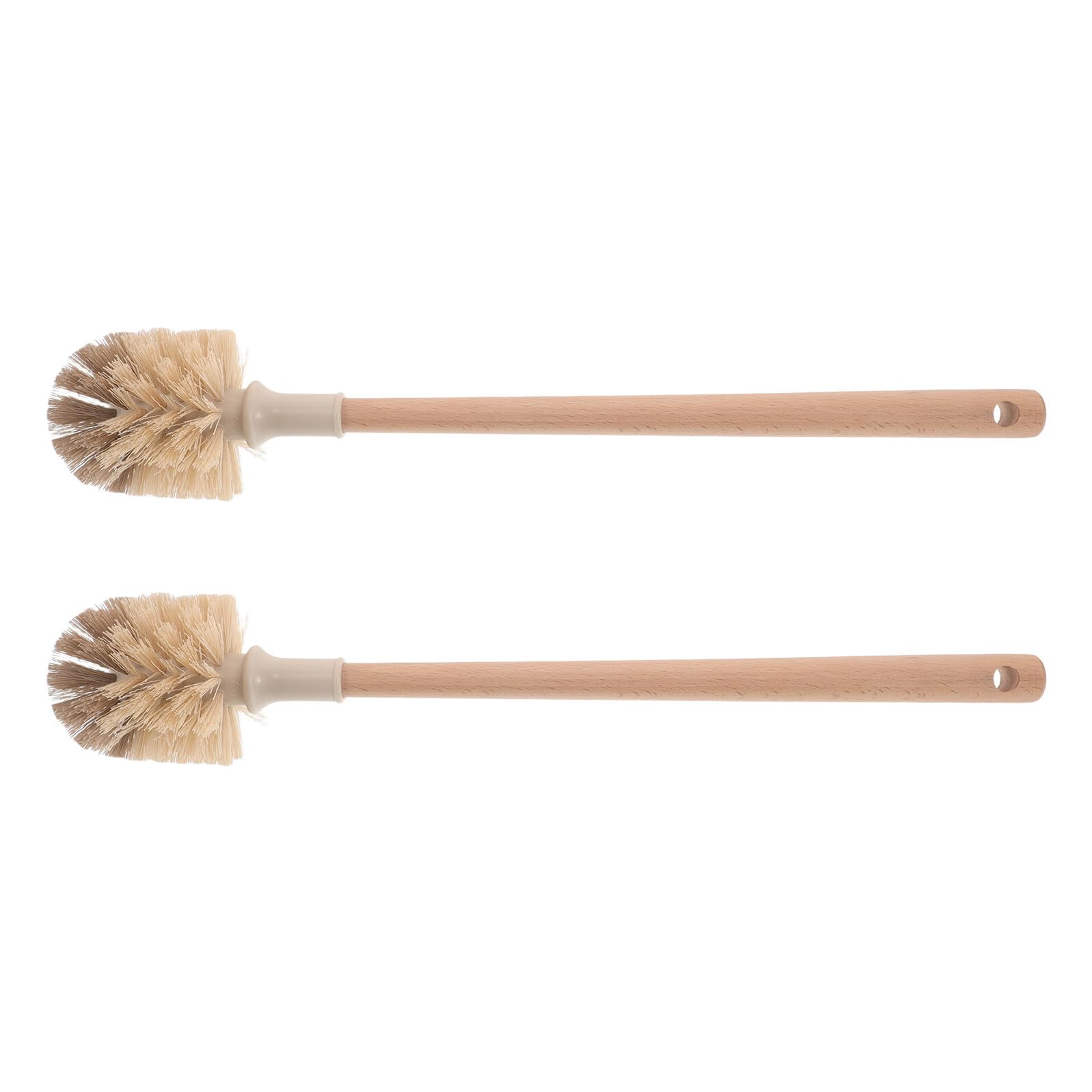 Brosses de toilette manche en bois brosse longue outil de nettoyage robuste ensemble de 2