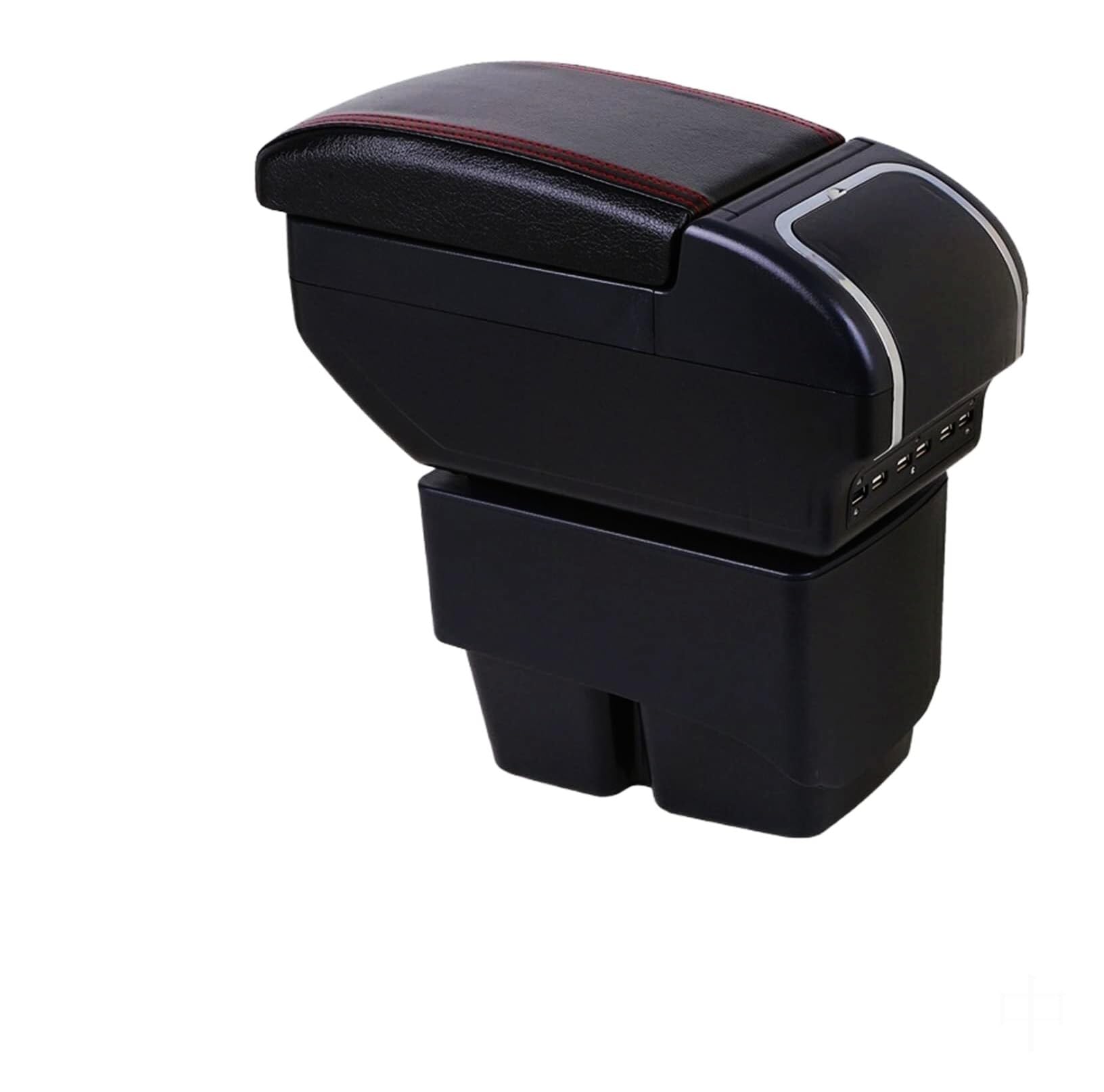 Coussin d'accoudoir central de voiture Boîte de rangement pour accoudoir central Compatible avec Ford Pour Fiesta Mk7 (2009-2019) Pour Grand Pour Espace et double port USB chargement