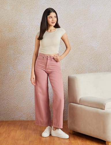 Image of Amazon Brand - Symbol Women Baggy Wide Leg Jeans (High Rise | Full Length) (Available in Plus Sizes)