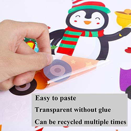 Ruisita 100 Pieces Christmas Window Cling Window Decorations Xmas Window Flakes Merry Christmas Holiday Decals Winter Party Window Stickers