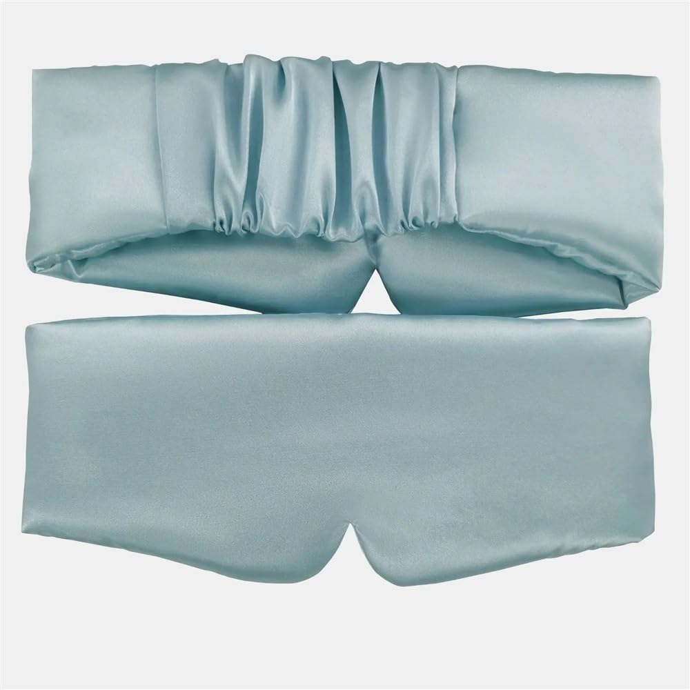 Mascherina per dormire in raso di seta, confortevole, per dormire, per rilassarsi, ingrandita, per donne e uomini, per dormire e per la salute (blu, 3 pezzi)