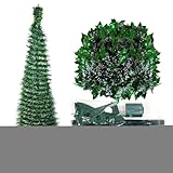 Kunstmatige Kerstboom | 1.5 Meter Tuin Decoratie,Opvouwbare Kunstkerstboom voor Decoratie in de Kersttijd Geschikt voor Binnen Tuin Klaslokaal Patio Keuken en Feestelijke Presentaties