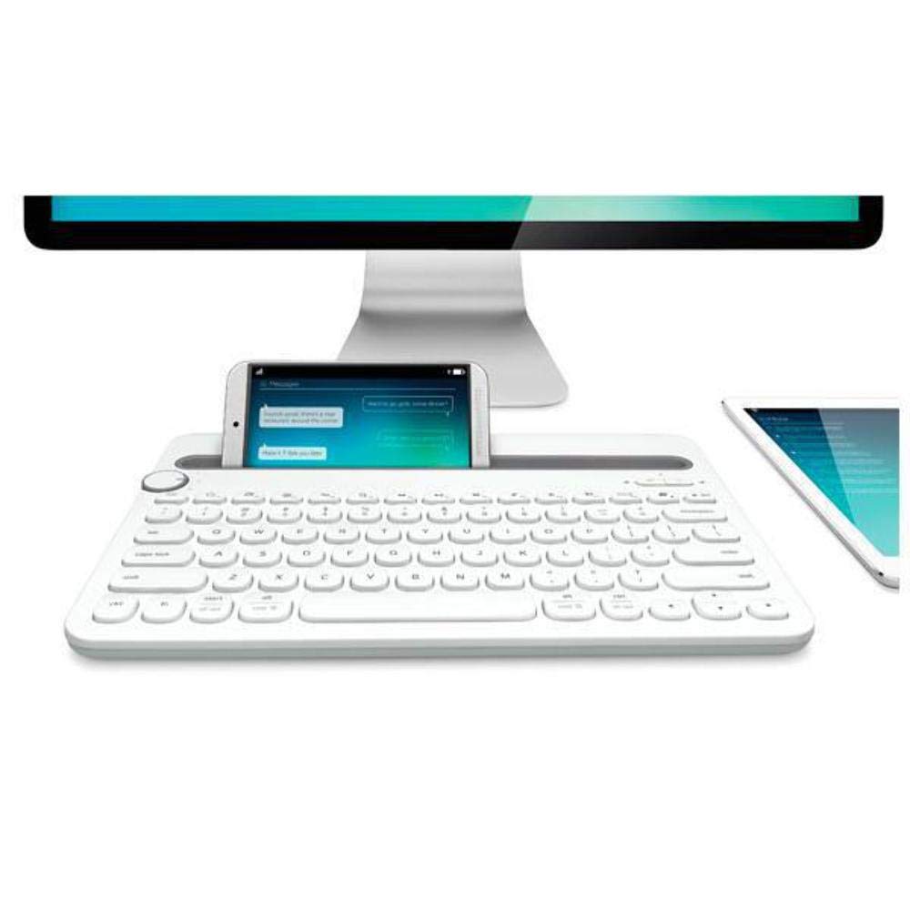 Logitech Bluetooth Multi-Device Keyboard K480 – White – for Windows and Mac Computers, Android and iOS Tablets and Smartphones
