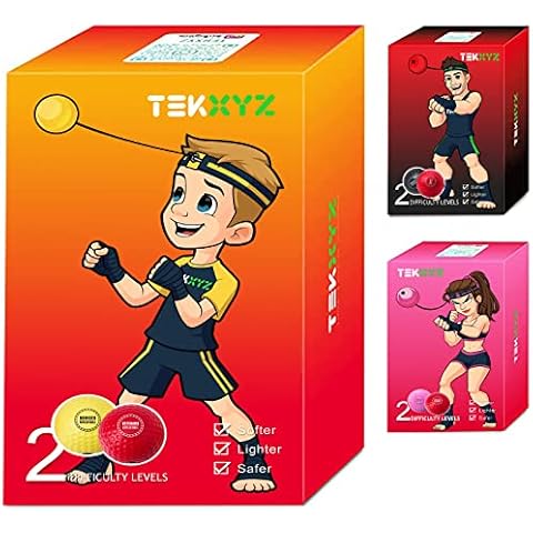 TEKXYZ Boxing Reflex Ball, 2 Difficulty Levels Boxing Ball with Headband, Perfect for Reaction, Agility, Punching Speed, Fight Skill and Hand Eye Coordination Training Cover