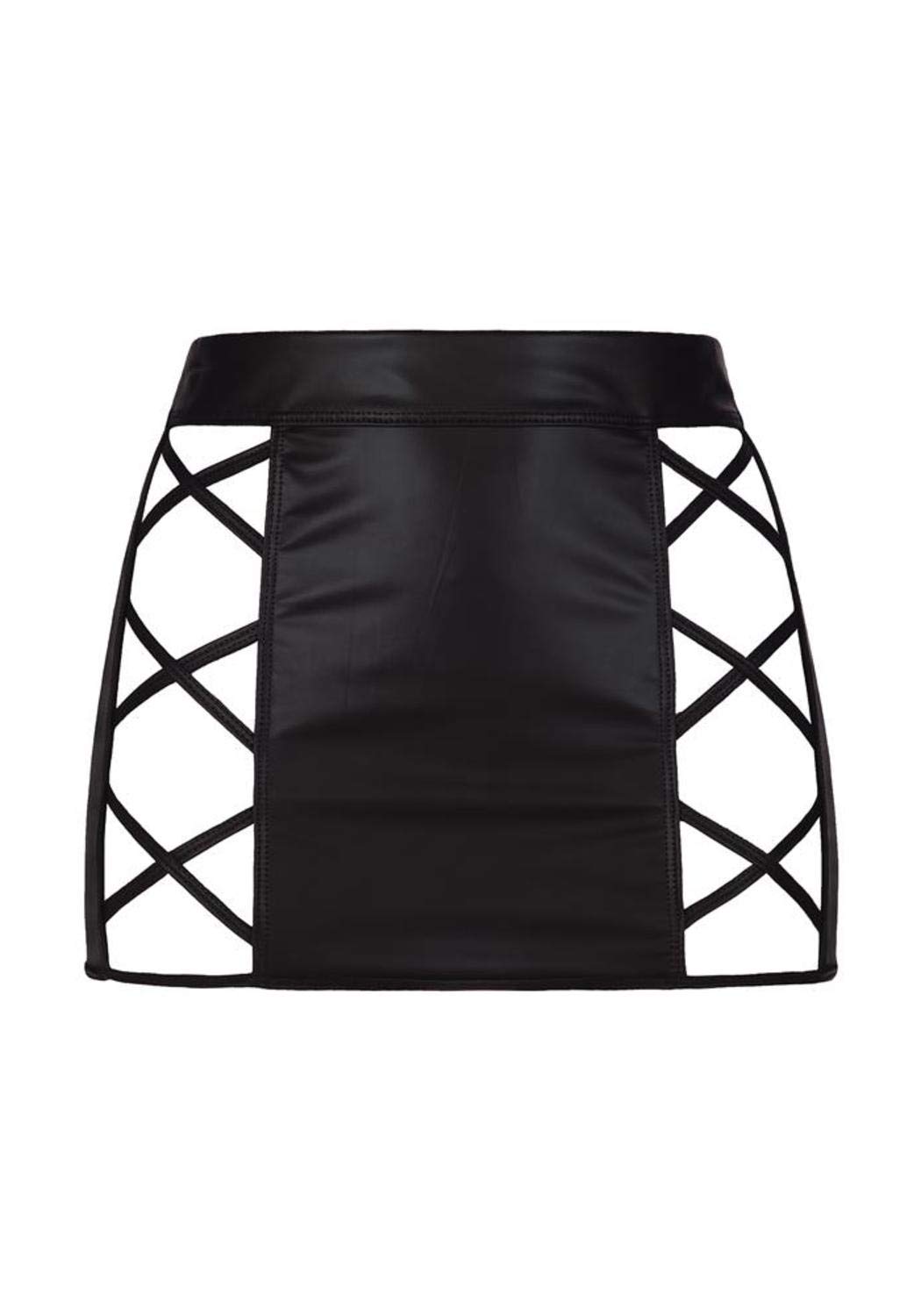 Axami Damen Minirock im Latex-Look S/36, M/38, L/40, XL/42 Schwarz Frühling/Sommer