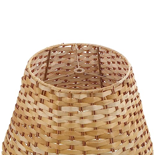 Image of Aspen Creative 32987, Empire Spider Lamp Shade, Natural Banana Leaf, 9 inch Top x 14 inch Bottom x 9-1 /2 inch Slant