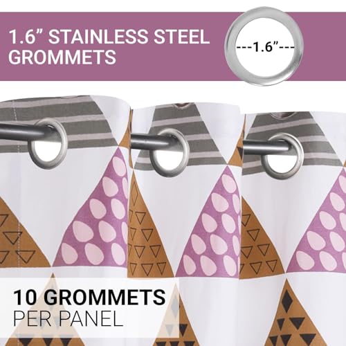 Image of Homestan 100% Cotton Block Print Door Curtains 9 Feet Long Set of 2 with Stainless Steel Grommets for Home Decor (9 X 4.5 Feet, Brown)