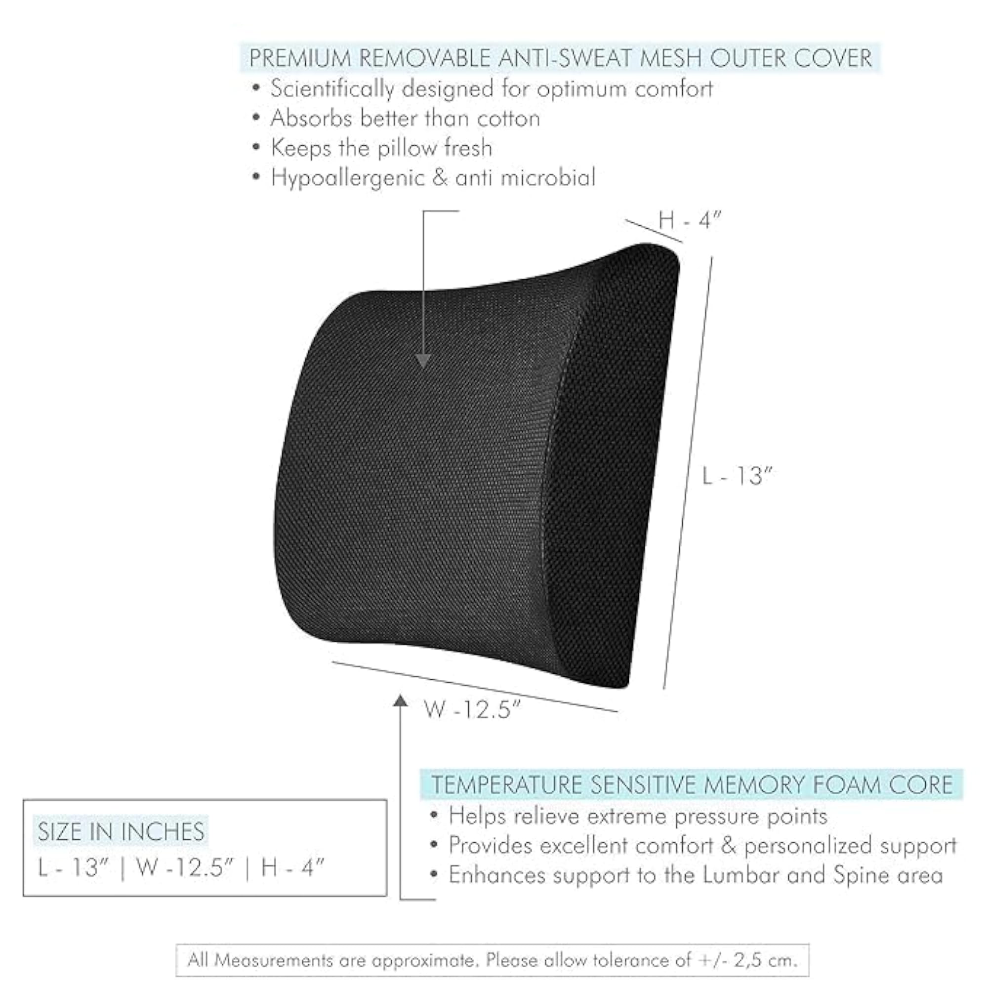Orthopedic Lumbar Support Pillow for Office Chair