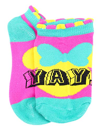 Disney Girl's Minnie Mouse 5 Pack No Show Socks, Small, White/Teal4