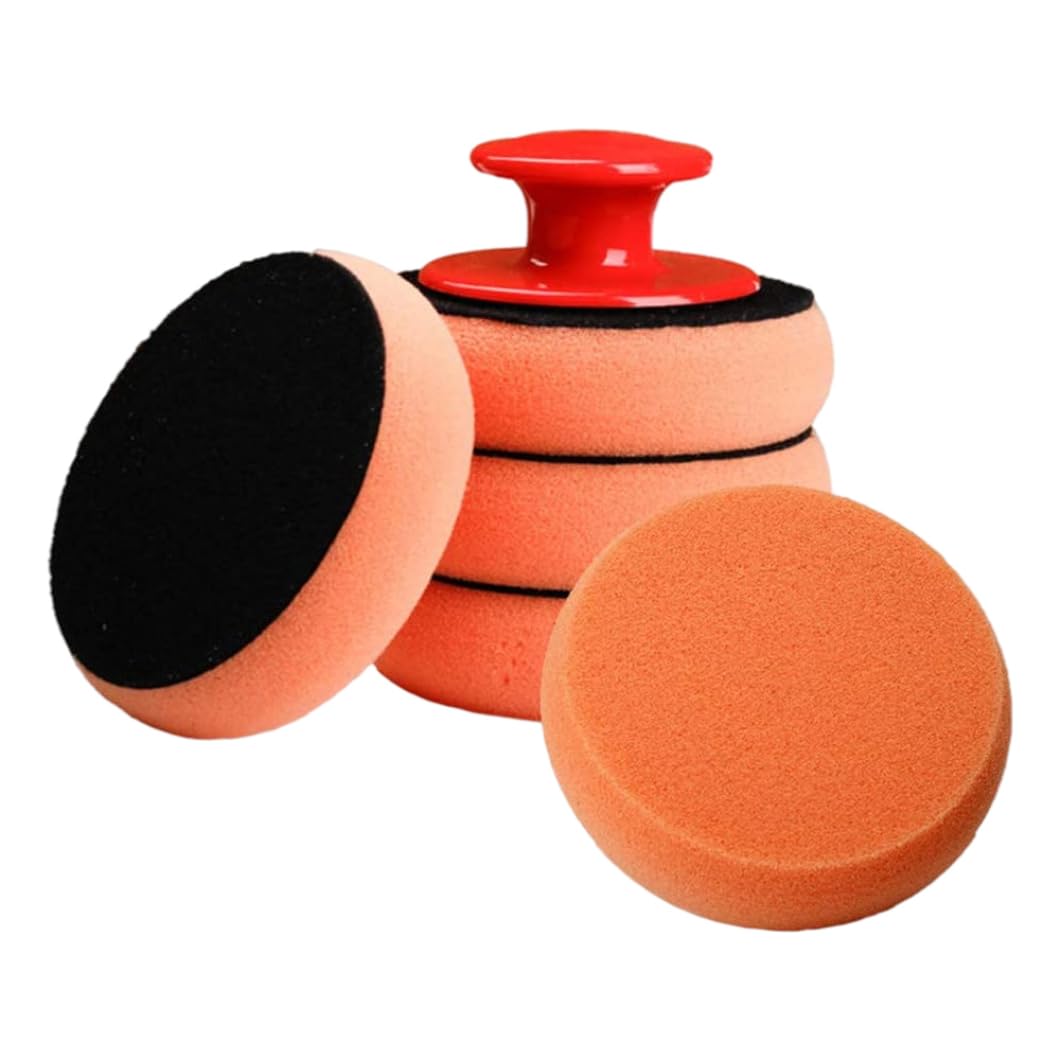 6PCS Buffing Polishing Pads, Car Wax Applicator Pads Kit, Soft Sponge Applicators Foam Waxing Pad with Grip Handle for Car Polishing and Cleaning..