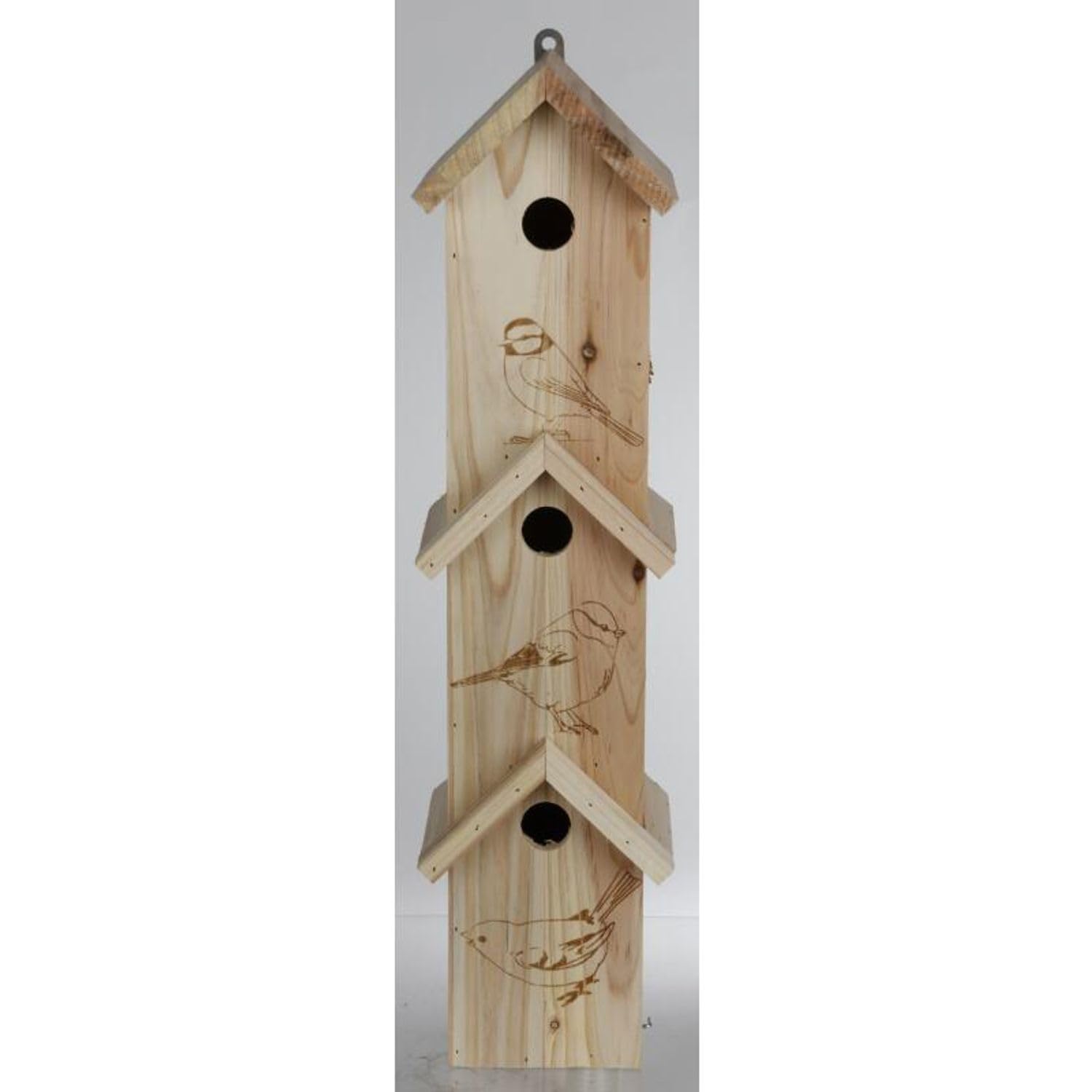 6X 3er Vogelhochhaus 15x60x13cm di Legno Giardino Nido Artificiale Brut Uccelli