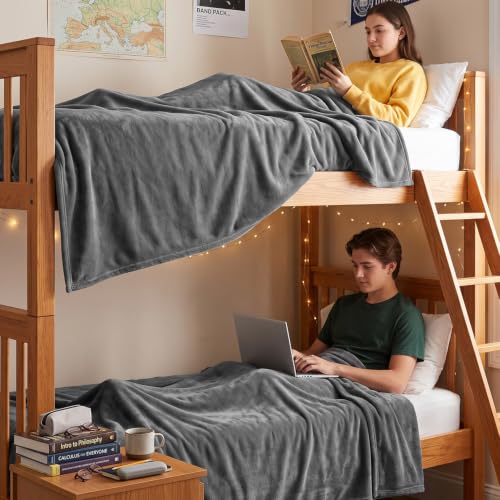 Image of Utopia Bedding Ultra Soft Fleece Bed Blanket Twin XL Size Grey (90x76 Inch)