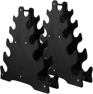Ciieeo Soporte de Suelo para Mancuernas 2 Piezas 5 Niveles en Forma de Hojas, Material Pp Duradero, Diseño Compacto para Almacenamiento en Casa, Gimnasio y Oficina, Soporte Vertical