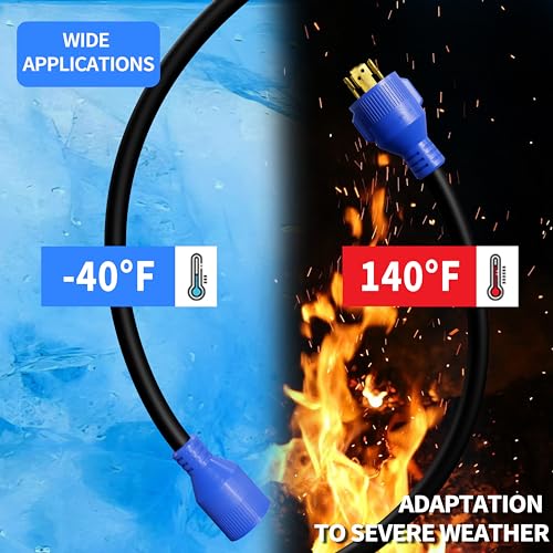 4 Prong 30 Amp 10 Foot Generator Extension Cord, NEMA L14-30P/L14-30R, 125/250V Up to 7500W 10 Gauge SJTW Generator Cord, ETL Listed - Image 6