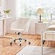 Yaheetech Homeoffice Stuhl, Schminkstuhl, höhenverstellbar Drehstuhl, SamtStuhl Schreibtischstuhl für Arbeitszimmer, Schlafzimmer, Atmungsaktiv Rollstuhl bis 136 KG belastbar Elfenbein