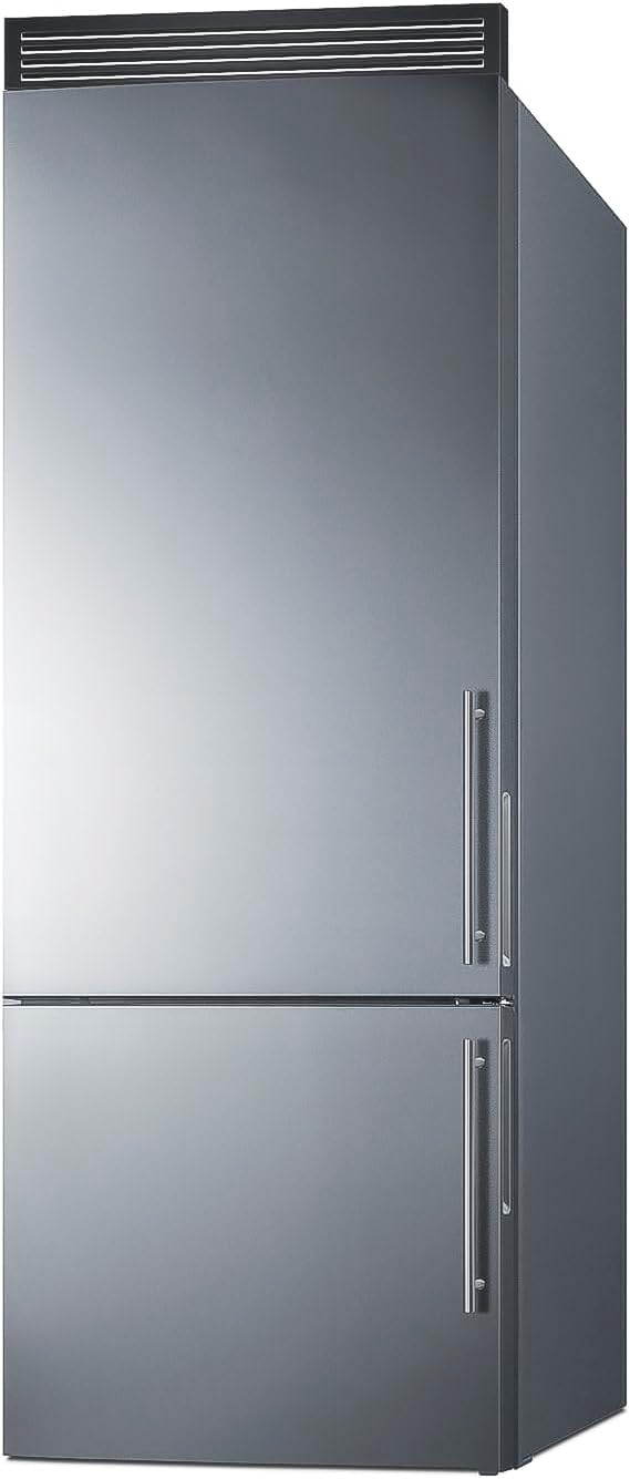 Summit FFBF279SSXH72 28” Inch Wide Freezer Refrigerator, 14.6 cu.ft, Bottom Freezer, ENERGY STAR, Frost-Free, Digital Temperature, Adjustable Glass, LED Lighting, Full-Width Door Racks (RHD)