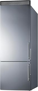 Summit FFBF279SSXH72LHD 28” Inch Wide Freezer Refrigerator, 14.6 cu.ft, Bottom Freezer, ENERGY STAR, Frost-Free, Digital Temperature, Adjustable Glass, LED Lighting, Full-Width Door Racks (LHD)