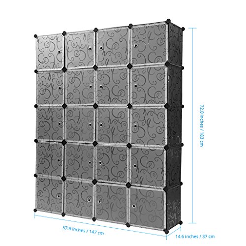 Finether Guardaroba Modulare a 20 Cubi, Scaffale