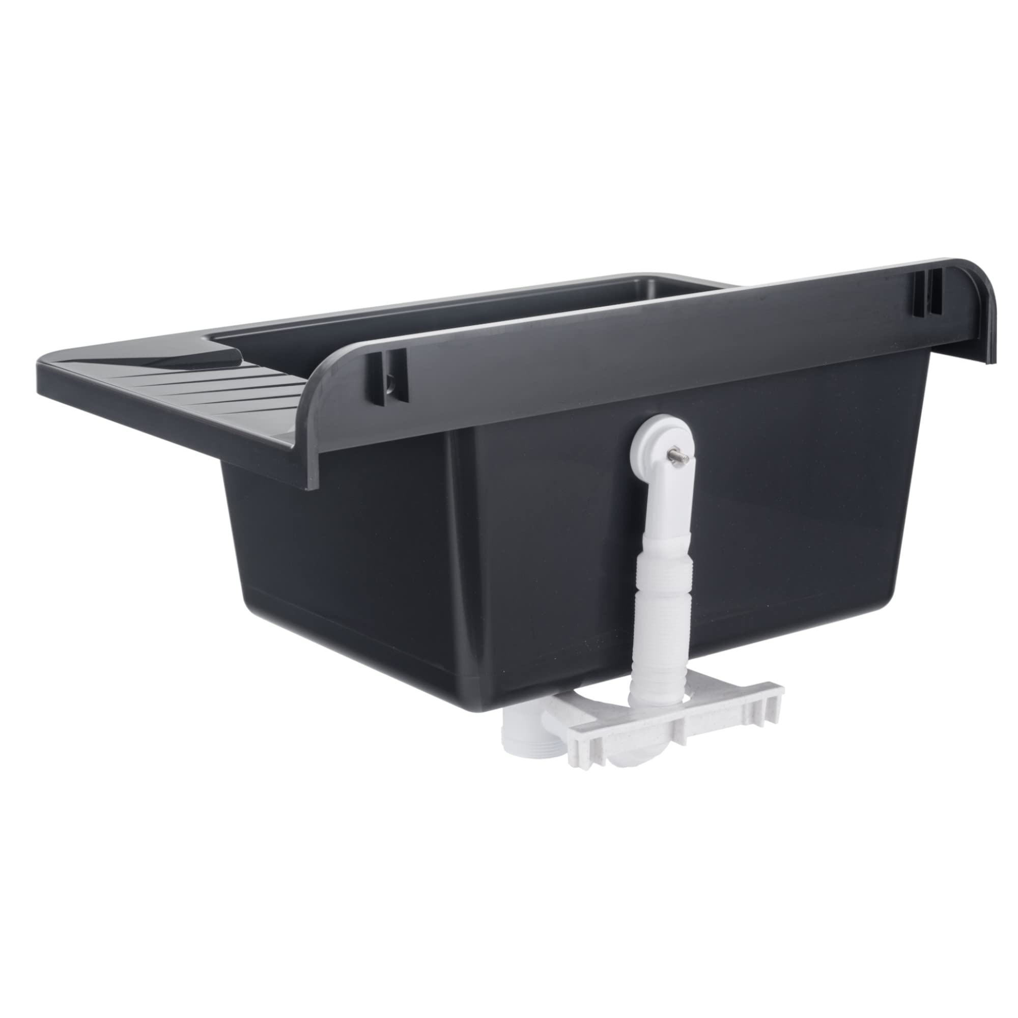 botle Lavabo con sifón fregadero de plástico negro granito color, 50 cm de longitud colgar instalación de agua cocina baño resistente